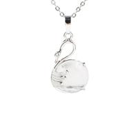 Zicnjodye 1pc Natural Stone Swan Shape Pendant Necklace For Women Men