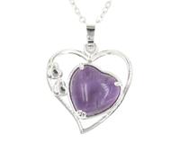 Zicnjodye 1pc Nature Stone Heart Shaped Pendant Necklace