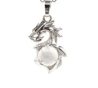 Zicnjodye 1pc Nature Stone Package Bead Wing Dragon Pendant Necklace