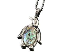 Zicnjodye 1pc Penguin Pendants Necklaces Natural Shell Egg Shaped Seashell Pendant For Women