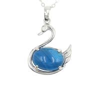Zicnjodye 1pc Swan Pendant Stone Purple Pendant Necklace