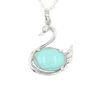 Zicnjodye 1pc Swan Pendant Stone Purple Pendant Necklace