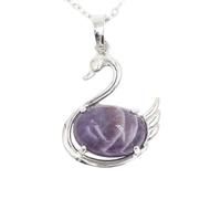 Zicnjodye 1pc Swan Pendant Stone Purple Pendant Necklace