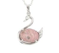Zicnjodye 1pc Swan Pendant Stone Purple Pendant Necklace