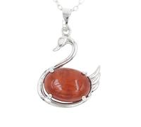 Zicnjodye 1pc Swan Pendant Stone Purple Pendant Necklace