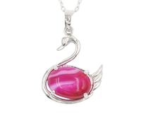 Zicnjodye 1pc Swan Pendant Stone Purple Pendant Necklace