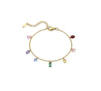 Zicnjodye Gold Plated Stainless Steel Bracelets For Women Adjustable Pearl Slide Square Rainbow Snake Chain Red Braided String Cubic Zirconia Gift For Birthday