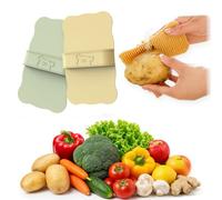 ZICO 2-Pack Yellow & Green Multi-Purpose Vegetable Fruit Cleaning Brush, Cute Bear Embossed Flexible Food-Grade Silicone Scrubber for Kitchen Produce Cleaning