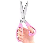Zicolu Sewing Pinking Shears for Fabric Cutting, 9" Zig Zag Scissors for lace wig, Craft Scissors Decorative Edge Paper, Ideal for Tailor, Quiltiing, Dressmaking, Scrapbooking, Home DIY, Arts&Crafting