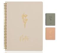 ZICOTO Aesthetic Spiral Notebook Journal For Women - Cute Beige 10.5 x 8.5 College Ruled To Do List Notepad With Large Pockets - Perfect to Stay Organized and Boost Productivity at Work or School