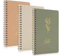 ZICOTO Aesthetic Spiral Notebook Set of 3 For Women - Cute College Ruled 7x5 Journal/Notebook with Lined Pages - Perfect Supplies to Stay Organized at Work or School