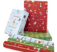 ZICOTO Beautiful Christmas Wrapping Paper for Boys - Set of 3 Fun Dinosaur Themed Paper Rolls With Cute Designs for Kids - Add a Touch of Magic to Every Holiday Gift You Wrap - 17" x 120" Per Roll