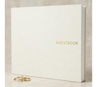 ZICOTO Beautiful Linen Wedding Guest Book for Your Wedding Reception - Simply Elegant Guestbook to Sign in and Add Polaroid Photos - The Perfect Baby Shower Guest Book and Addition to Your Big Day