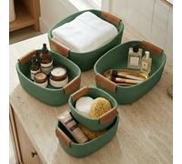 ZICOTO Beautiful Storage Basket Set of 5 - Modern Cotton Rope Baskets for Organizing Shelves - The Perfect Organization Bins for Nursery, Changing Table, Bathroom, Office and Living Room
