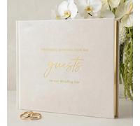 ZICOTO Beautiful Wedding Guest Book for Your Wedding Reception - Simply Elegant Guestbook to Sign in and Add Polaroid Photos - The Perfect Baby Shower Guest Book for The Special Day