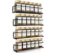 ZICOTO Space Saving Spice Rack Organizer for Cabinets or Wall Mounts - Easy To Install Set of 4 Hanging Racks - Perfect Seasoning Organizer For Your Kitchen Cabinet, Cupboard or Pantry Door