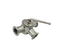 ZIDBVOYOY 3-Way Cock Valve 304 Stainless Steel Straight-in T-Thread Tri Clamp Cock Valve fit Pipe OD 25/32/38/51mm(38mm)