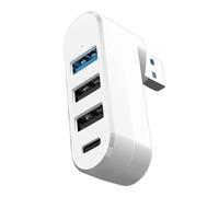 ZIDDAR 4 Port USB Splitter Extender Multiport Adapter With 3 USB Port & 1 USB C Powered Data Port For Laptop Car Desktop