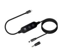 ZIDDAR Multiple Voltages USB C PD65W Adapter Cable With Replaceable Tips For Electronics LED Lights Printers 3A Current Adjustable Output USB C Power Cord