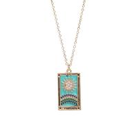 ZIDDAR Rectangular Pendant Necklace Mystical Tarot Pendant Necklace Designed For Those Seeking A Symbol Of Wisdoms And Enigmas Tarot Card Enthusiast Present