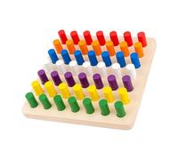 ZIDDAR Sensory Development Wooden Pegboard Set For Toddler Improves Color Identification And Dexterity Children Wooden Pegboard Toy