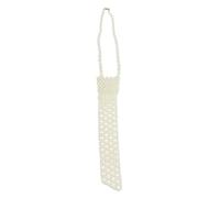 ZIDDAR Women Necktie Hollow Out Pearl Tie Adjustable Neck Ties Adult Formal Accessories Tie Party Concert Choker Necklace Formal Occasion Necktie