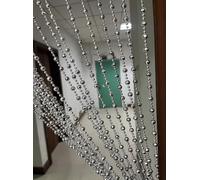 ZiDeTang 100cm x 195cm Sparking Plating Plastic Diamond Décor Beaded Door Curtain String Doorway Room Divider Window Tassel Blind Screen Panel (Silver)