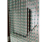 ZiDeTang 18 Rows Acrylic Calabash Door Beaded Curtain Home Décor String Doorway Room Divider Tassel Window Blind Screen Panel for Wedding café Office (39.3" x 76.7",Blue)
