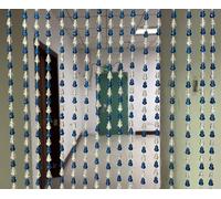 ZiDeTang 18 Rows Acrylic Calabash Door Beaded Curtain Home Décor String Doorway Room Divider Tassel Window Blind Screen Panel for Wedding café Office (39.3" x 76.7",Dark Blue)