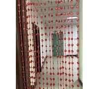 ZiDeTang Acrylic Maple Leaves Diamond Décor Beaded Door Curtain String Doorway Room Divider Window Tassel Blind Screen Panel (39.3"x76.7",Red)