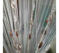 ZiDeTang Beaded Door Curtain Décor Sheer Tassel Closet Drapes Room Divider Curtain Color Grey