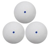 zidiau 3 Pack Professional Rubber Squash Balls Single Blue Red Yellow Dot Fast Speed Consistent Bounce Durable Training Balls for Beginners and Elite Players (White Ball)