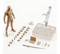 zidiau Blank Action Figure Body Skin Color PVC Fully Poseable Artist Drawing Model with DIY Accessories for Artists Painting Sketching Anatomy Study Collectible Customization
