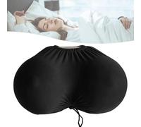 zidiau Buding Boobs Breasts Pillow Cushion,Ergonomic Latex Chest Pillow with Pillowcase, Soft Foam Sleep Pillow for Neck Pain, Gift for Men Women (Black)