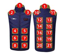 zidiau Unisex Heated Vest USB-Charging Warmth Vest - 21 Heating Zones Heated Waistcoat Waterproof Windproof Washable for Outdoor Skiing Camping Hiking Winter Thermal Body Warmer (Blue, M)