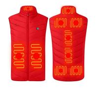 zidiau Unisex Heated Vest USB-Rechargeable Warmth Vest - 9 Heating Zones Electric Heated Waistcoat Windproof Heated Down Vest for Men Women Outdoor Skiing Hiking Winter (#01, L)