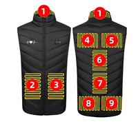 zidiau Unisex USB Charging Heated Vest 3 Temperature Levels Heated Waistcoat Outdoor Skiing Warmth Vest Windproof Thermal Coat for Hiking Camping (#04, L)