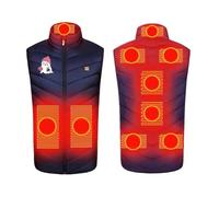 zidiau Unisex USB Charging Heated Vest Heated Waistcoat for Men Women Lightweight Outdoor Skiing Warmth Vest with 3 Adjustable Temperature Windproof Waterproof Winter Thermal Outerwear (Navy, L)