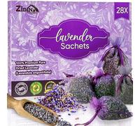 ZIDINA Lavender Bags for Wardrobes 28 Pack - Dried Lavender Sachets for Freshness - Natural Wardrobe Fresheners & Moth Repellent for Drawers, Cabinets, Clothes, Linens, Storage- Scented Drawer Sachets
