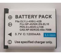 Zidior New Replacement Battery NP-45A compatible with Fuji NP-45, Nikoon EN-EL10, Peentax D-Li63 Kodiak KLIC-7006 1200mAh 3.7V Li-on High Performance