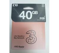 ZIDIOR Three UK 4G/5G Pay As You Go SIM Card, £10 Prepaid 30-Day Bundle with 20GB Data, Unlimited UK Calls & Texts, 6GB EU Roaming Allowance, Roam in 70+ Destinations