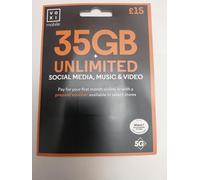 ZIDIOR VOXI Pay As You Go SIM Card, 35GB Data and Unlimited Social Media, UK Calls & Texts, Music & Video, 30-Day Rolling Plan, 5G Ready, Flexible Prepaid Mobile