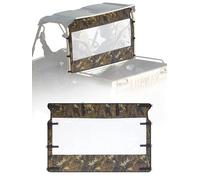 ZIDIYORUO Soft Rear Windshield for Yamaha Rhino & UTVs - 5-Min Install, Dustproof Design, 600D Fabric with Ultra-Clear PVC Window, Compatible with Rhino 450/660/700, Massimo, Polaris Ranger (Camo)