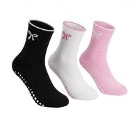 Zidoley 3 Pack Non Slip Yoga Grip Pilates Socks for Women - Pilates Grip Socks with Strong Grip, Grippy Socks Women for Reformer Pilates, Yoga, Barre & Fitness Training (Black + White + Pink)