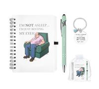 Zidoley Gift For Dad, Best Fathers Day Gift From Son Daughter 3Pcs, Dad Keyring, A6 Spiral Notebook, Pen, Father's Day, Thanksgiving, Birthday, Christmas Presents For Daddy, Papa Gifts