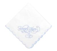 Zidoley Wedding Gifts Handkerchief, Something Blue Bridal Gifts for The Bride Embroidered Wedding Handkerchiefs Happy Tears Handkerchief for Groom (Happy Tears Only)