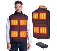 zidviyi Heated Gilet for Men,Rechargeable Electric Heated Vest with 20000mAh Battery Pack,3 Heating Levels Lightweight Heating Jacket for Outdoor,Camping,Fishing,Skiing