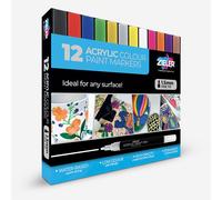 Zieler : Acrylic Paint Marker Pen : 1.5mm Fine Tip : Set of 12