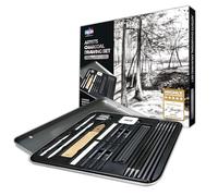 Zieler - Artists Charcoal Drawing Set | 24-piece Gift Tin Set | The Ideal Starter Set!