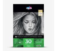 Zieler : Cartridge Pad : Medium Weight : 140gsm : 30 Sheets : A3